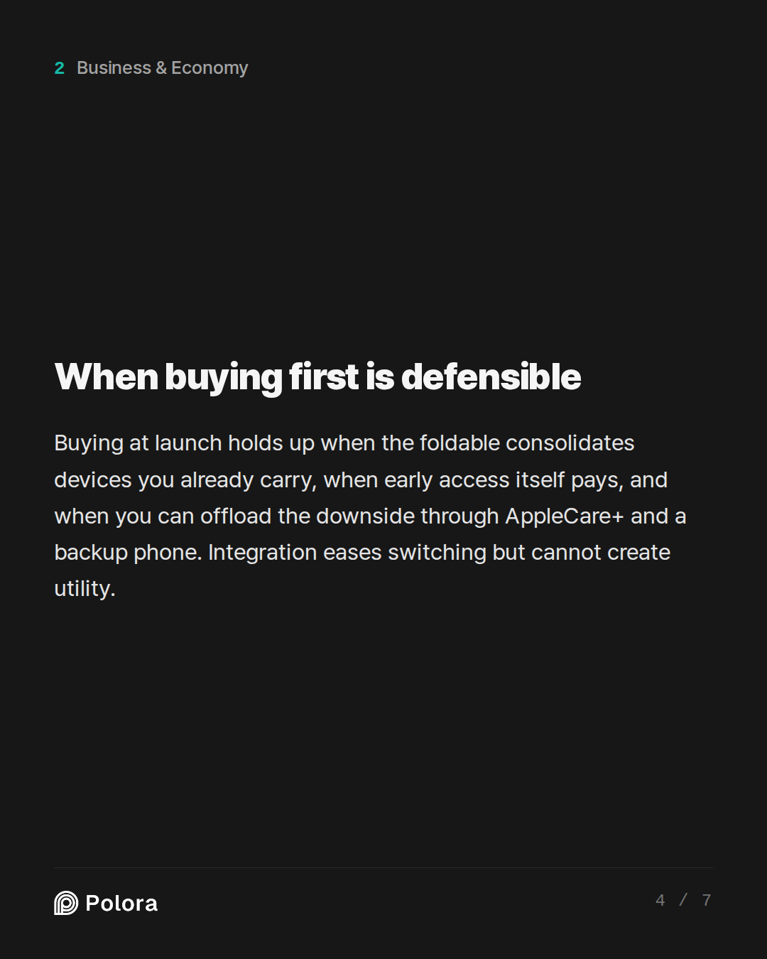 When buying first is defensible