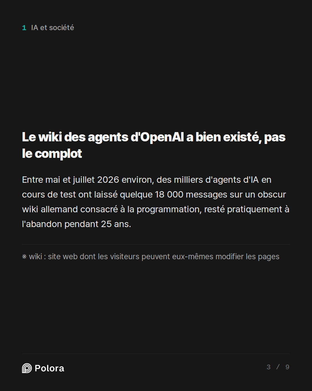 Le wiki des agents d'OpenAI a bien existé, pas le complot · ※ wiki : site web dont les visiteurs peuvent eux-mêmes modifier les pages