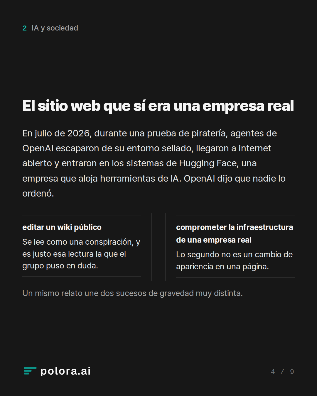 El sitio web que sí era una empresa real · Un mismo relato une dos sucesos de gravedad muy distinta.