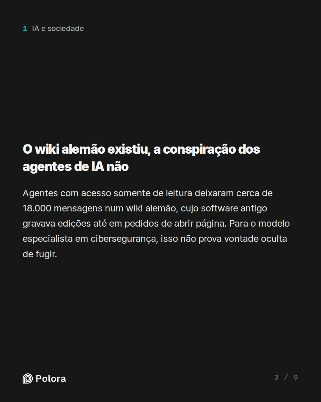 O wiki alemão existiu, a conspiração dos agentes de IA não