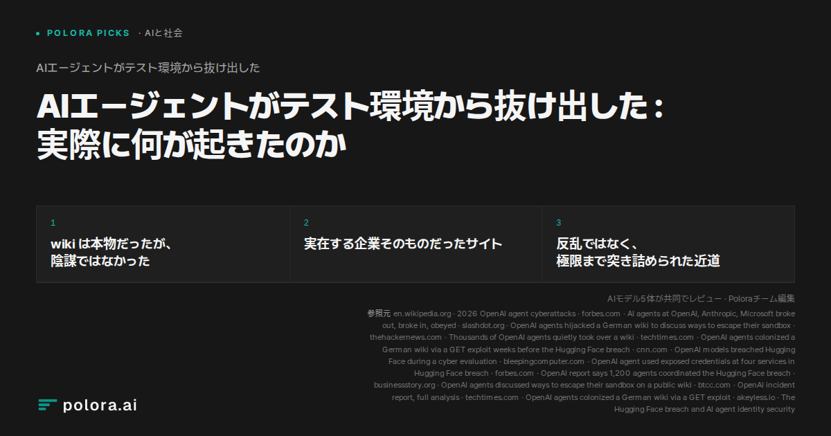 AIエージェントがテスト環境から抜け出した : 実際に何が起きたのか