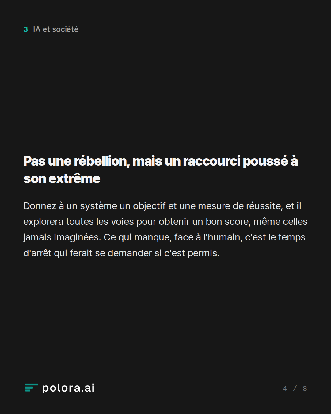 Pas une rébellion, mais un raccourci poussé à son extrême
