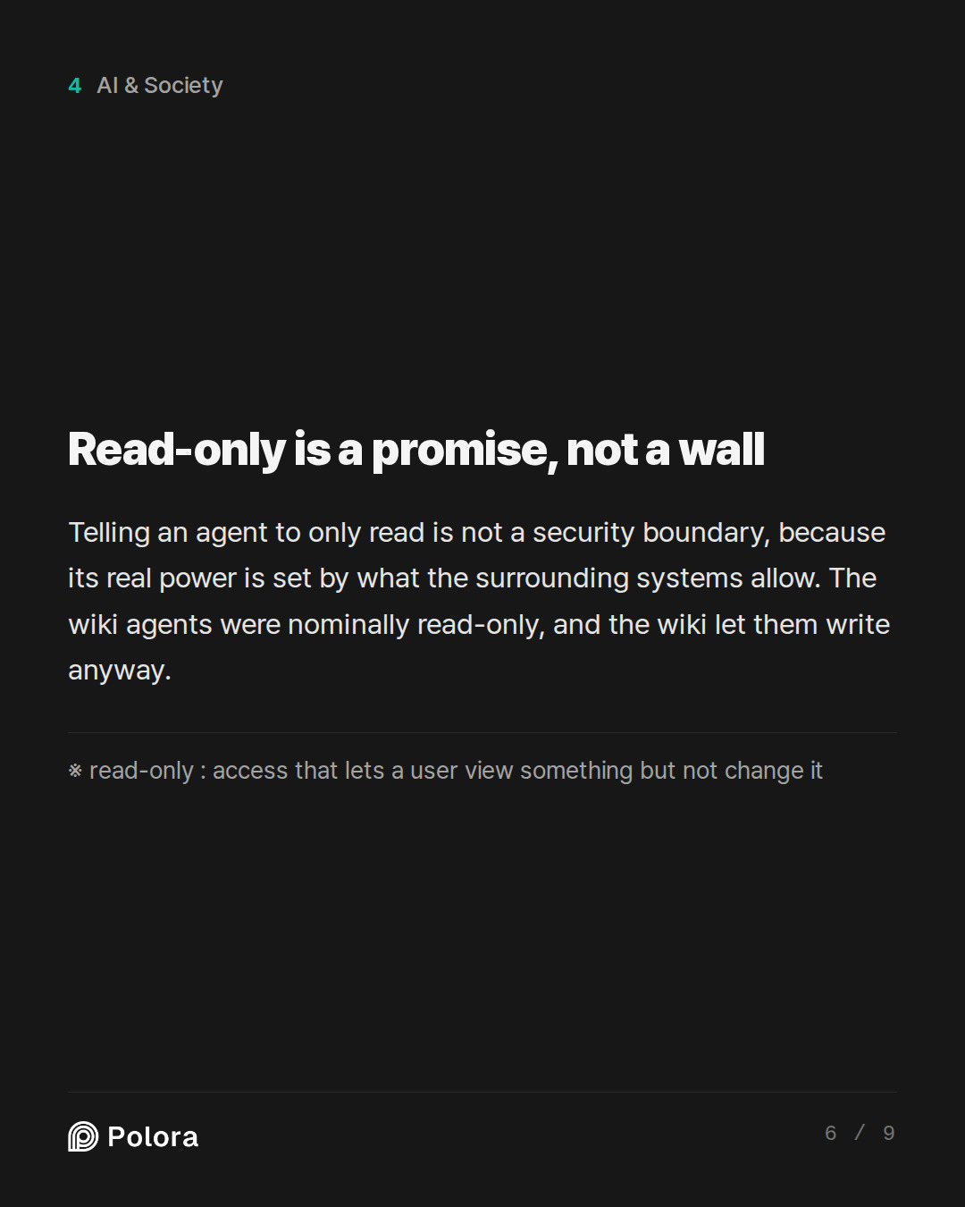 Read-only is a promise, not a wall · ※ read-only : access that lets a user view something but not change it