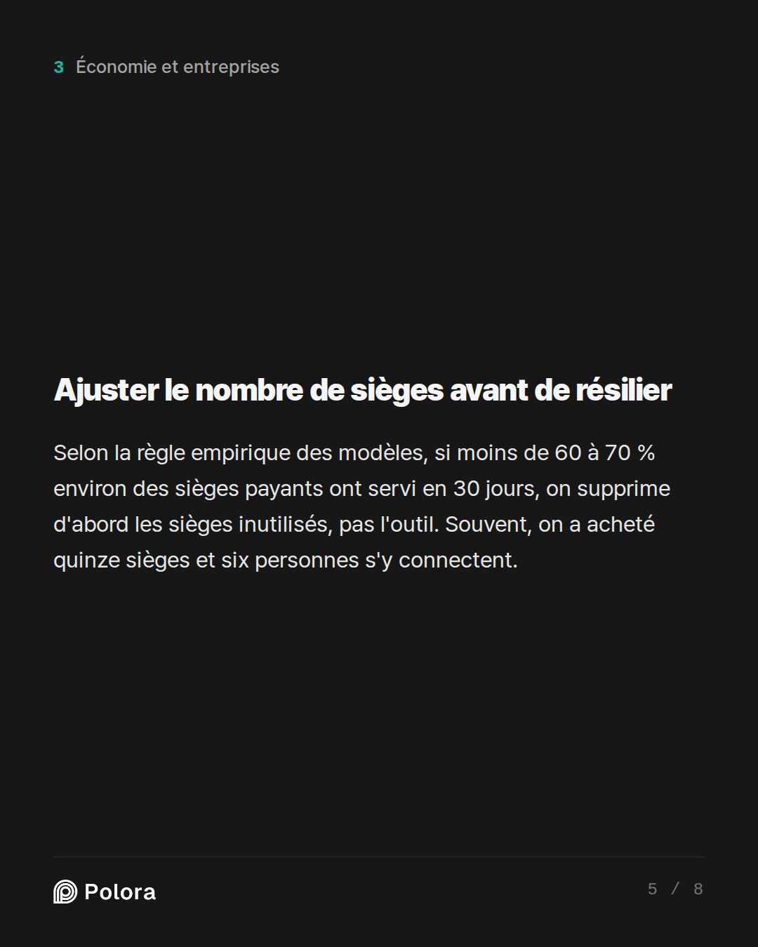 Ajuster le nombre de sièges avant de résilier