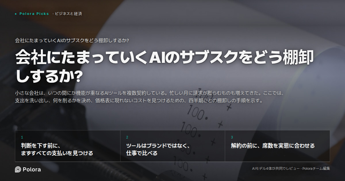 会社にたまっていくAIのサブスクをどう棚卸しするか?