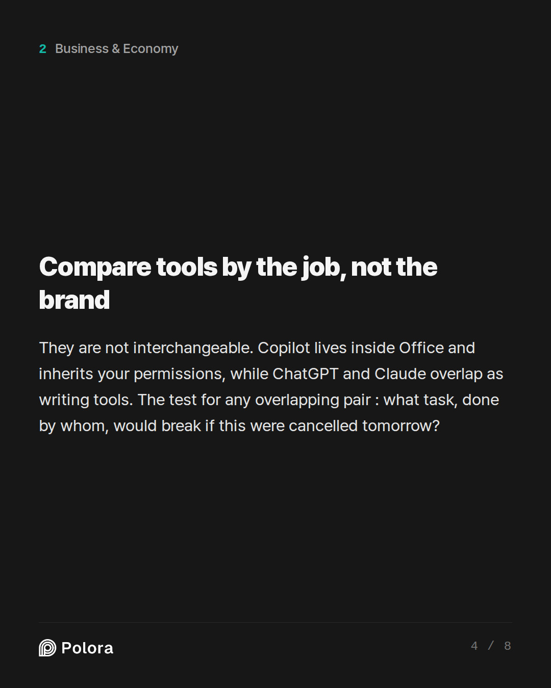 Compare tools by the job, not the brand