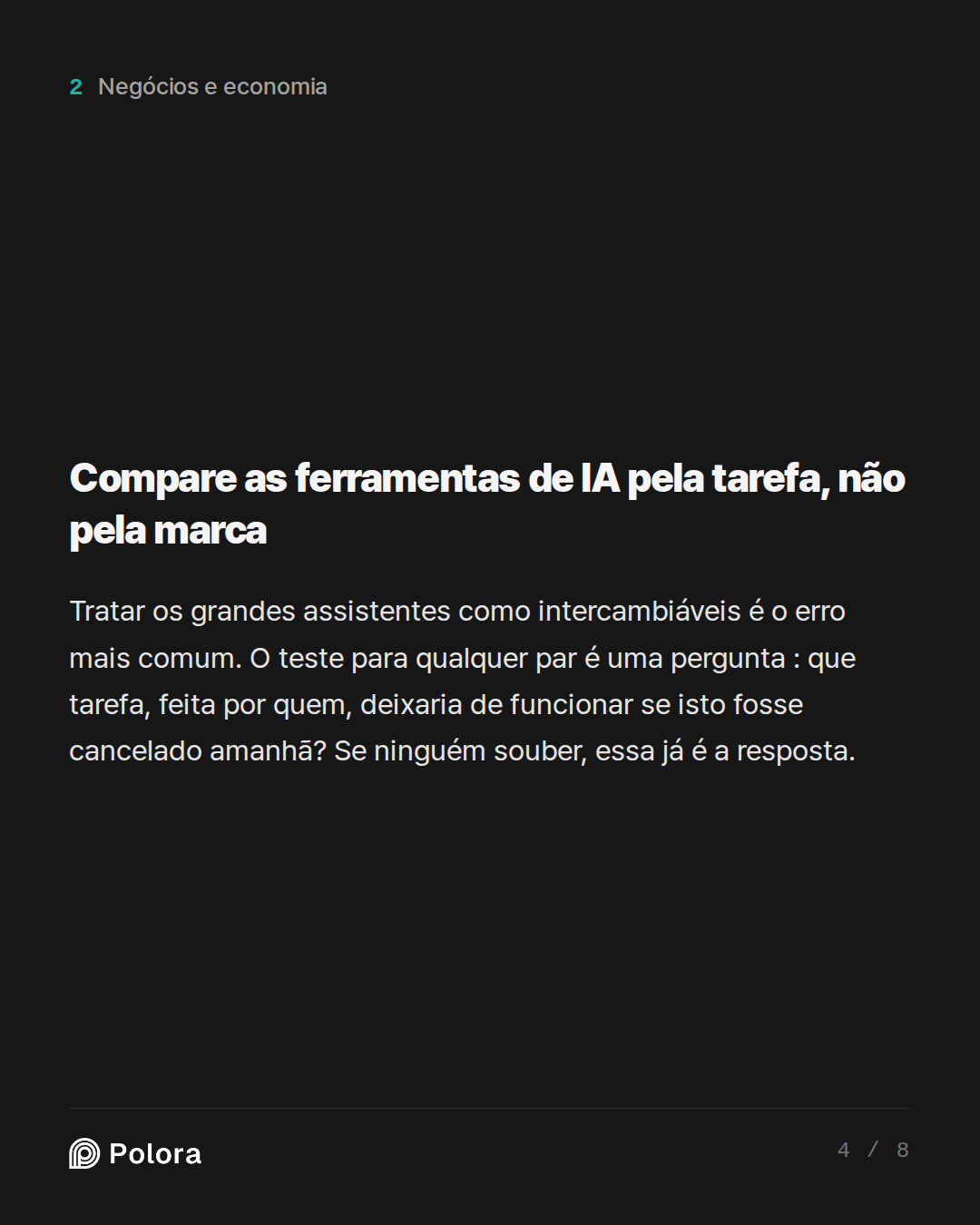 Compare as ferramentas de IA pela tarefa, não pela marca