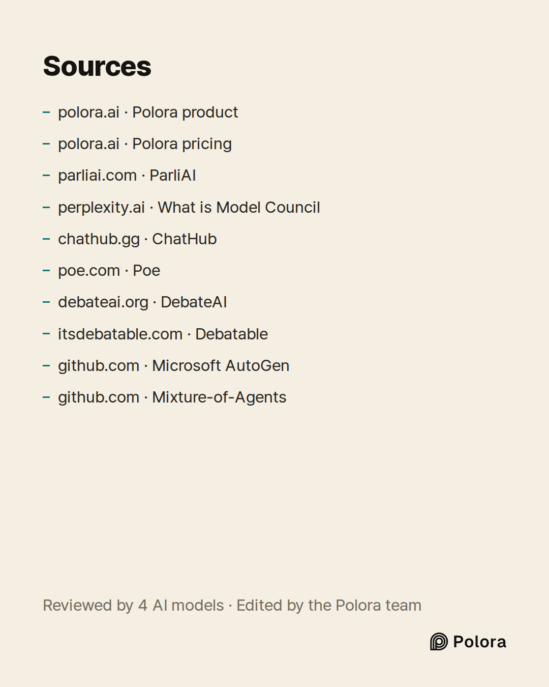 Sources 10 : polora.ai · Polora product, polora.ai · Polora pricing, parliai.com · ParliAI + 7