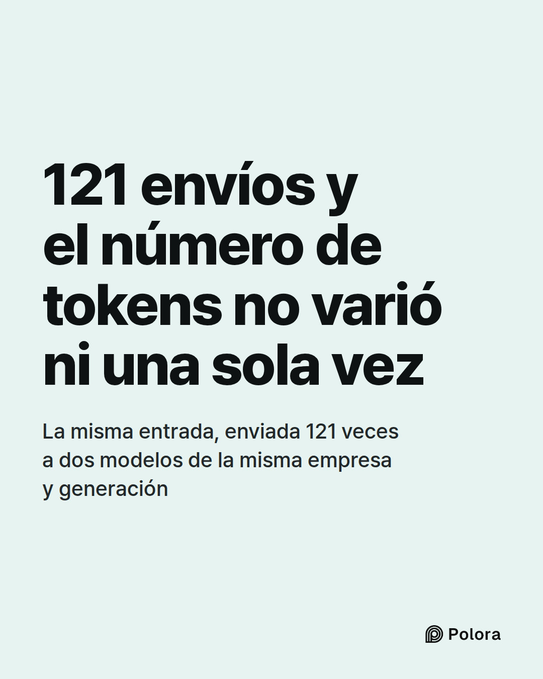 121 envíos y el número de tokens no varió ni una sola vez · La misma entrada, enviada 121 veces a dos modelos de la misma empresa y generación