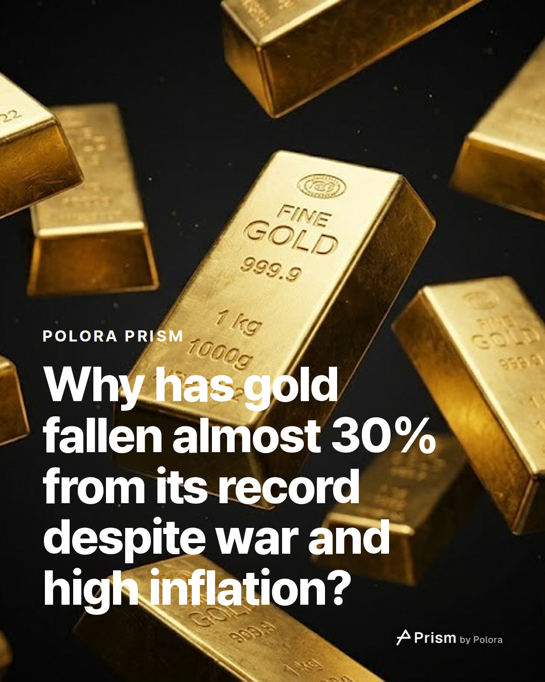 Why has gold fallen almost 30% from its record despite war and high inflation?