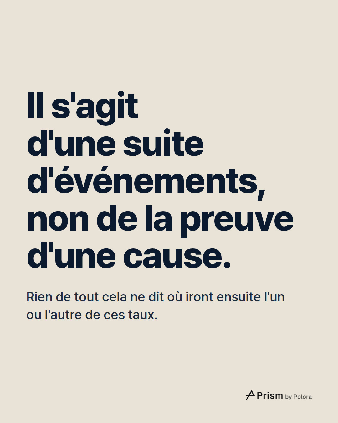 Il s'agit d'une suite d'événements, non de la preuve d'une cause. · Rien de tout cela ne dit où iront ensuite l'un ou l'autre de ces taux.