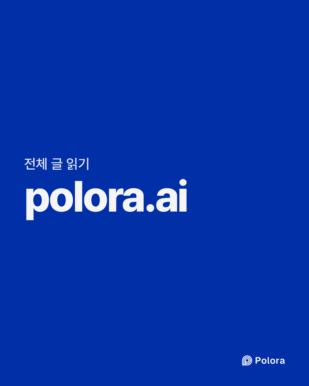 전체 글 읽기 · polora.ai