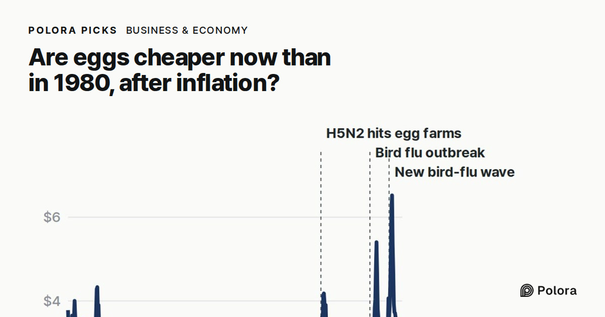 Are eggs cheaper now than in 1980, after inflation?